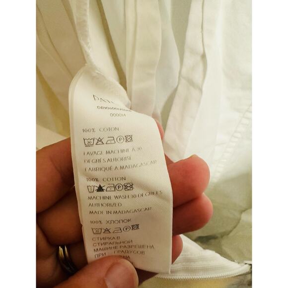 PATOU White Pleated Summer Tie Waist Button Down Top Shirt Dress Size EU 44 - Picture 8 of 15